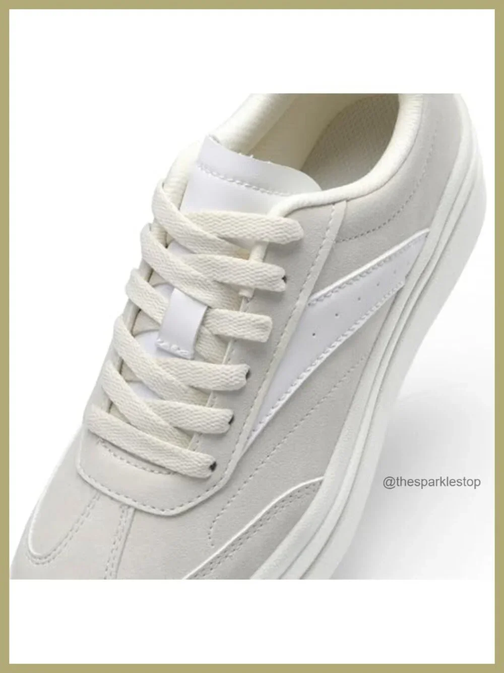 Vegan Leather & Faux Suede Platform Fashion Sneakers Cushioned Foam Lace-Up